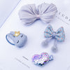 Bowknot Hairpin Sequins Love Hairpin Combo Set Children Hair Accessories Set(Gray)