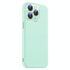 For iPhone 11 Pro Max Nano Lens Cover Liquid Silicone Phone Case(Light Cyan)