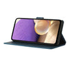 For Samsung Galaxy M53 Triangles Embossed Leather Phone Case(Blue)