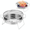RG_011 Outdoor Round Folding Stainless Steel Barbecue Grill, Size: 30 x 19.5cm
