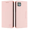 For Samsung Galaxy A22 5G / A22s 5G RC01 Dual-Folded Magnetic Suction RFID Leather Phone Case(Pink)
