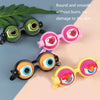 3 PCS Children Funny Glasses Toys Amusing Tricky Props(Pink)