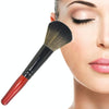 Wooden Handle Soft Head Buffer Foundation Powder Blush Brush Makeup Tools(Wine Red)