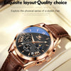 OLEVS 2876 Men Multifunctional Sports Chronograph Quartz Watch(Black + Rose Gold)