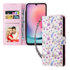For Samsung Galaxy A24 5G Bronzing Painting RFID Leather Phone Case(Pansies)