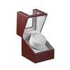 Leather Single Watch Box Electric Motor Watch Shaker Automatic Watch Shaker US Plug(Brown)