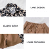 Boys Floral Shirt + Shorts Pants Set Summer Thin Children Short-sleeved Shirt, Size: 120cm