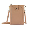 Litchi Texture Card Holder Mobile Phone Zipper Bag with Long Strap(Gold)