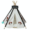 Small Black Cat Tent Wooden Kennel, Washable Cushion, 40x40x50cm