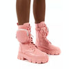 Autumn and Winter Retro Thick-soled Muffin Heel Martin Boots, Size: 43(Pink)