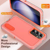 For Samsung Galaxy S24+ / S25+ 5G Rugged PC Hybrid Silicone Phone Case with Holder(Transparent+Orange)