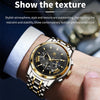 OLEVS 2892 Men Multifunctional Business Waterproof Quartz Watch(Black + Gold)