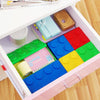 Household Stackable Building Block Organizer Student Desktop Plastic Storage Box, Model: Square Blue