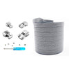 3 Sets SLK16 Metal Hook Lazy People Free-Tied Elastic Lace(Grey)