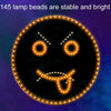 Car LED Funny Emoji Light Rear Windows Multifunctional Warning Smiley Light(Black)