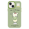 For iPhone 15 Plus Skin Feeling Jelly TPU Hybrid PC Phone Case(Cup Dog Green)