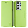 For Samsung Galaxy S21 Ultra 5G RC01 Dual-Folded Magnetic Suction RFID Leather Phone Case(Grass Green)