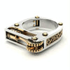 Mechanical Two-Tone Ring Gear Novelty Jewelry Ring, Size: 9