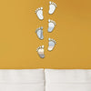 36pcs /Set Acrylic Small Feet Stereo Wall Stickers Home Decoration Soft Mirror(Silver)