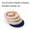 12x1.8cm Jewelry Ring Velvet Leather Round Empty Plate Bracelet Display Rack(Khaki)