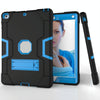 For iPad 4 / 3 / 2 Silicone + PC Protective Case with Stand(Black + Blue)