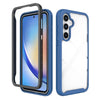 For Samsung Galaxy A35 5G Starry Sky Solid Color Shockproof TPU Clear PC Phone Case(Dark Blue)
