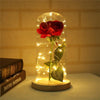 LED flashing luminous artificial fresh roses romantic decorative flower wedding Valentine's Day gift to send lovers birthday Beige Wooden Base 0-5W
