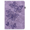 For Samsung Galaxy Tab S6 Lite P610/P615 Embossed Butterfly Pattern Horizontal Flip Leather Tablet Case(Purple)