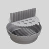 Round 2 Layer Air Fryer Silicone Basket Reusable Foldabl Air Fryer Mold Liner Tray(Gray)