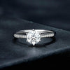 MSR004 Sterling Silver S925 Six Claw Moissanite Ring White Gold Plated Jewellery, Size: No.7