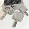 Round Large Retro Handheld Cosmetic Mirror Portable Small Mirror