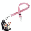 Reflective Dog Car Seat Belt, Pink, Telescopic, 47-70cm