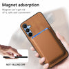 For Samsung Galaxy A16 Retro Magsafe Card Bag PU Back Cover Phone Case(Brown)