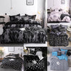 Luxury Bedding Black Marble Pattern Set Sanded Printed Quilt Cover Pillowcase, Size:200x230cm(Ouni)