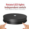 30cm Electric Rotating Turntable Display Stand  LED Light Video Shooting Props Turntable, Power Plug:220V UK Plug(Black)