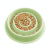 Slow Feeder Dog & Cat Bowl, Green Water Drop Design