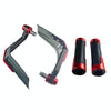 4 In 1 Motorcycle Modification Accessories Horn Windshield Windproof Protective Cover+Handlebar Plastic Throttle Grip Accessories(Red)