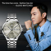 OLEVS 9946 Men Diamond Roman Scale Waterproof Quartz Watch(Grey + Silver)