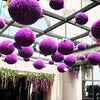 Artificial Purple Eucalyptus Plant Ball Tree Wedding Event Home Outdoor Decoration Hanging Ornament, Diameter: 9.5 inch