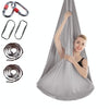 Indoor Anti-gravity Yoga Knot-free Aerial Yoga Hammock with Buckle / Extension Strap, Size: 400x280cm(Silver Grey)