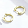 Simple Earrings Sterling Silver S925 Earrings Ear Buckles, Color:Gold