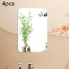 4pcs 30cm x 20cm Round Corner Models Rectangle Acrylic Mirror Stereo Wall Stickers(Silver)
