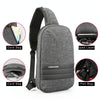 KINGSONS KS3188W Business Casual One-Shoulder Bag Large Capacity Anti-Theft Chest Bag(Gray)