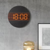 G218B Wooden Living Room Digital Display Clock Home Decoration Wall Clock(Black)