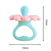 Flower Shaped Silicone Infant Teether Baby Soothing And Strengthening Boilable Teether(Blue And Pink)