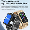 A8 1.98 inch 2 in 1 Bluetooth Earphone Silicone Strap Smart Watch, Support ECG / NFC(Brown)