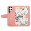 For Samsung Galaxy S24 Ultra 5G Floral Pattern Leather Phone Case with Lanyard(Pink)
