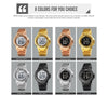 SKMEI 1712 Dual Time LED Digital Display Luminous Stainless Steel Strap Electronic Watch(Gold and Black)