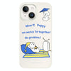 For iPhone 14 Plus Skin Feeling Jelly TPU Hybrid PC Phone Case(TV Dog Beige)