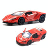 1:36 Three-door Open Alloy Sports Car Model Pull Back Car Boy Toy(Orchid Red)